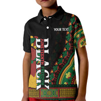 Custom Jundteenth Kid Polo Shirt Black Jundteenth Freedom Africa Pattern - Wonder Print Shop