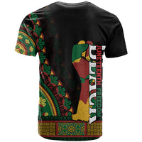 Custom Jundteenth T Shirt Black Jundteenth Freedom Africa Pattern - Wonder Print Shop