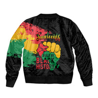 Juneteenth Sleeve Zip Bomber Jacket Black Independence Day Black History - Wonder Print Shop