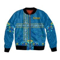 Sweden Bomber Jacket Konungariket Sverige Scandinavian Pattern LT9 - Wonder Print Shop