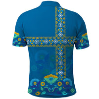 Sweden Polo Shirt Konungariket Sverige Scandinavian Pattern - Wonder Print Shop
