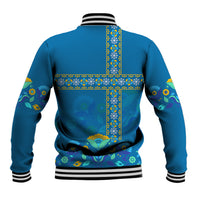 Custom Sweden Baseball Jacket Konungariket Sverige Scandinavian Pattern LT9 - Wonder Print Shop
