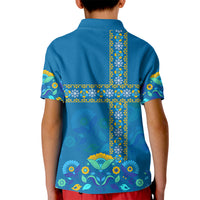Custom Sweden Kid Polo Shirt Konungariket Sverige Scandinavian Pattern - Wonder Print Shop