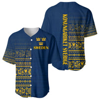 Sweden Tre Kronor Baseball Jersey Sverige With Half Scandinavian Design LT9 - Wonder Print Shop