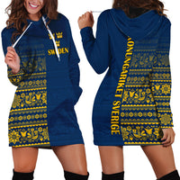 Sweden Tre Kronor Hoodie Dress Sverige With Half Scandinavian Design - Wonder Print Shop