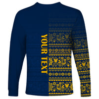 Custom Sweden Tre Kronor Long Sleeve Shirt Sverige With Half Scandinavian Design - Wonder Print Shop