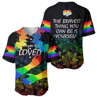 Canada LGBT History Month Baseball Jersey Hugging Rainbow Maple Leaves LT9 - Wonder Print Shop
