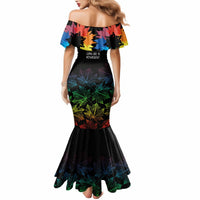 Canada LGBT History Month Mermaid Dress Hugging Rainbow Maple Leaves - Wonder Print Shop