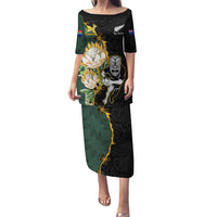 South Africa Protea and New Zealand Puletasi Go All Black-Springboks Rugby with Kente And Maori - Wonder Print Shop
