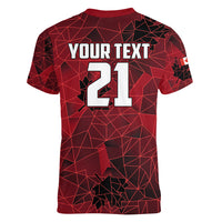 Custom Canada Soccer Women V Neck T Shirt Ladies Replica 2023 National Team - Wonder Print Shop