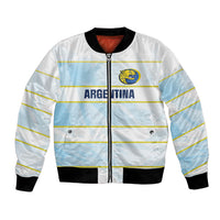 2026 Autumn Rugby Nations Argentina Custom Bomber Jacket Blue and White Stripes Pattern