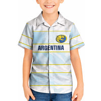 2026 Autumn Rugby Nations Argentina Custom Kid Hawaiian Shirt Blue and White Stripes Pattern