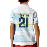2026 Autumn Rugby Nations Argentina Custom Kid Polo Shirt Blue and White Stripes Pattern