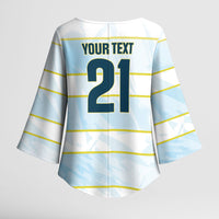 2026 Autumn Rugby Nations Argentina Custom Kimono Sleeve Blouse Blue and White Stripes Pattern