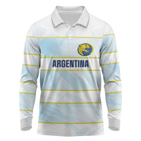 2026 Autumn Rugby Nations Argentina Custom Long Sleeve Polo Shirt Blue and White Stripes Pattern