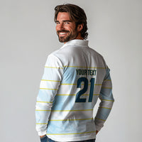 2026 Autumn Rugby Nations Argentina Custom Long Sleeve Polo Shirt Blue and White Stripes Pattern