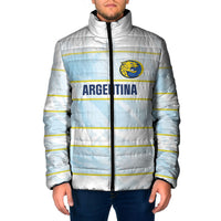2026 Autumn Rugby Nations Argentina Custom Padded Jacket Blue and White Stripes Pattern
