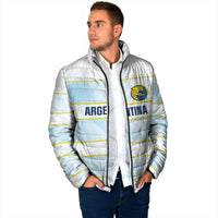 2026 Autumn Rugby Nations Argentina Custom Padded Jacket Blue and White Stripes Pattern