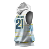 2026 Autumn Rugby Nations Argentina Custom Sleeveless Hoodie Blue and White Stripes Pattern