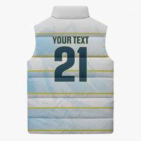 2026 Autumn Rugby Nations Argentina Custom Sleeveless Puffer Jacket Blue and White Stripes Pattern