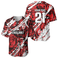 2026 Autumn Rugby Nations England Custom Baseball Jersey Red Rose Majestic Motif