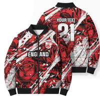 2026 Autumn Rugby Nations England Custom Bomber Puffer Jacket Red Rose Majestic Motif