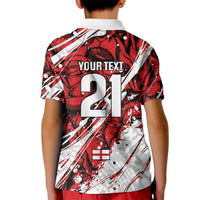 2026 Autumn Rugby Nations England Custom Kid Polo Shirt Red Rose Majestic Motif