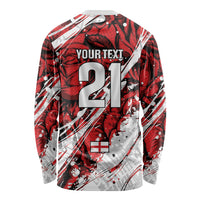 2026 Autumn Rugby Nations England Custom Long Sleeve Shirt Red Rose Majestic Motif