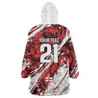 2026 Autumn Rugby Nations England Custom Wearable Blanket Hoodie Red Rose Majestic Motif