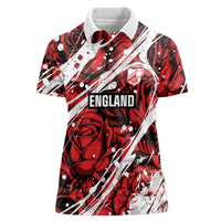 2026 Autumn Rugby Nations England Custom Women Polo Shirt Red Rose Majestic Motif