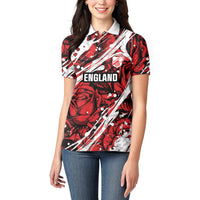 2026 Autumn Rugby Nations England Custom Women Polo Shirt Red Rose Majestic Motif