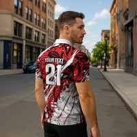 2026 Autumn Rugby Nations England Custom Zipper Polo Shirt Red Rose Majestic Motif