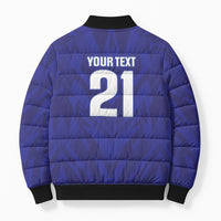 2026 Autumn Rugby Nations France Custom Bomber Puffer Jacket Red Blue Stripes Grunge Style