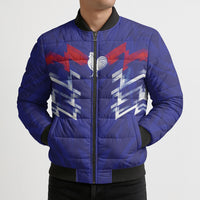 2026 Autumn Rugby Nations France Custom Bomber Puffer Jacket Red Blue Stripes Grunge Style