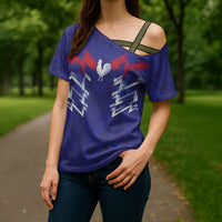 2026 Autumn Rugby Nations France Custom Cross Shoulder Shirt Red Blue Stripes Grunge Style