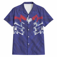 2026 Autumn Rugby Nations France Custom Hawaiian Shirt Red Blue Stripes Grunge Style