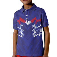 2026 Autumn Rugby Nations France Custom Kid Polo Shirt Red Blue Stripes Grunge Style