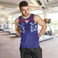 2026 Autumn Rugby Nations France Custom Men Tank Top Red Blue Stripes Grunge Style