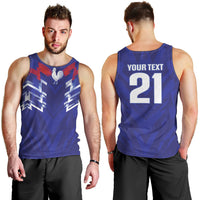 2026 Autumn Rugby Nations France Custom Men Tank Top Red Blue Stripes Grunge Style