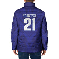 2026 Autumn Rugby Nations France Custom Padded Jacket Red Blue Stripes Grunge Style