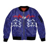 2026 Autumn Rugby Nations France Custom Sleeve Zip Bomber Jacket Red Blue Stripes Grunge Style