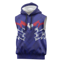 2026 Autumn Rugby Nations France Custom Sleeveless Hoodie Red Blue Stripes Grunge Style
