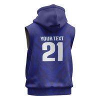 2026 Autumn Rugby Nations France Custom Sleeveless Zip Hoodie Red Blue Stripes Grunge Style