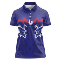 2026 Autumn Rugby Nations France Custom Women Polo Shirt Red Blue Stripes Grunge Style