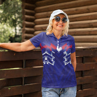 2026 Autumn Rugby Nations France Custom Women Polo Shirt Red Blue Stripes Grunge Style