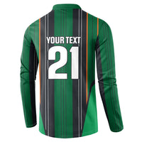 2026 Autumn Rugby Nations Ireland Custom Button Sweatshirt Shamrock Gold Green Stripes Style