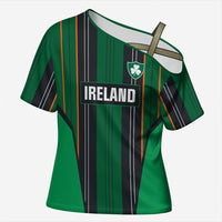 2026 Autumn Rugby Nations Ireland Custom Cross Shoulder Shirt Shamrock Gold Green Stripes Style