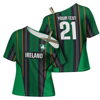 2026 Autumn Rugby Nations Ireland Custom Cross Shoulder Shirt Shamrock Gold Green Stripes Style