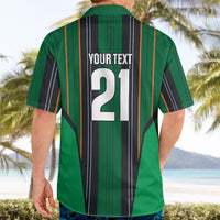 2026 Autumn Rugby Nations Ireland Custom Hawaiian Shirt Shamrock Gold Green Stripes Style