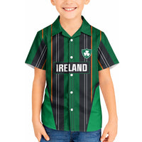 2026 Autumn Rugby Nations Ireland Custom Kid Hawaiian Shirt Shamrock Gold Green Stripes Style